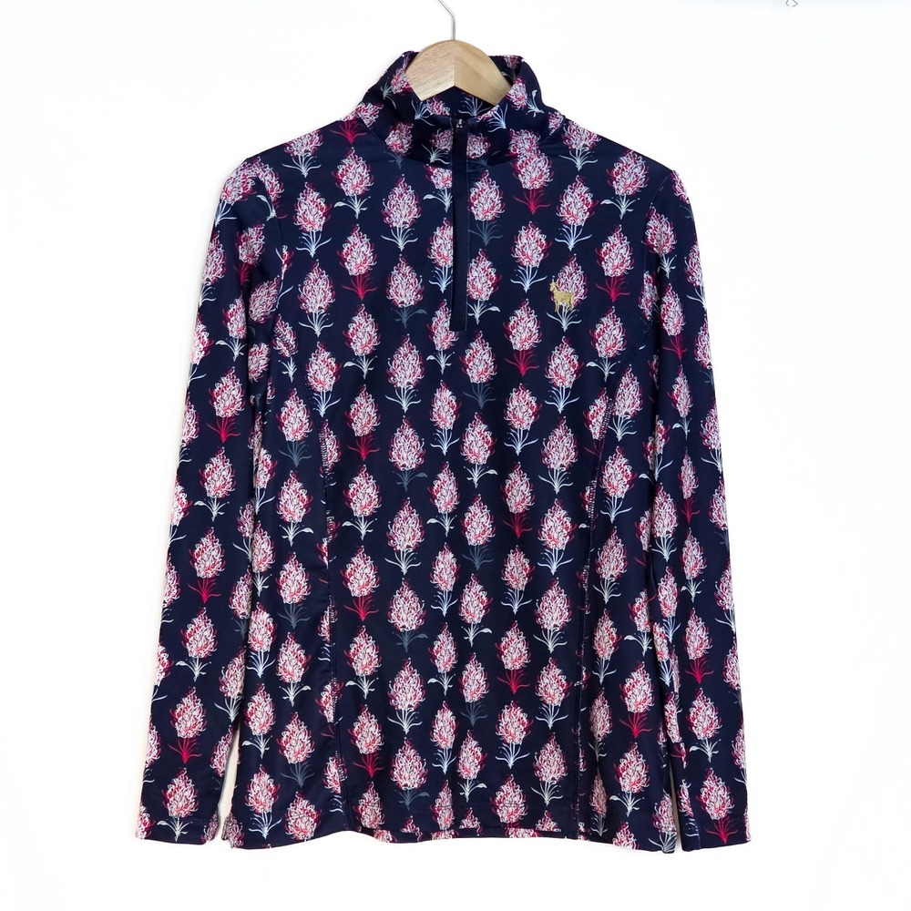 Peter Millar TPC Sawgrass Golden Goat Embroidered Long Sleeve Half Zip Womens S